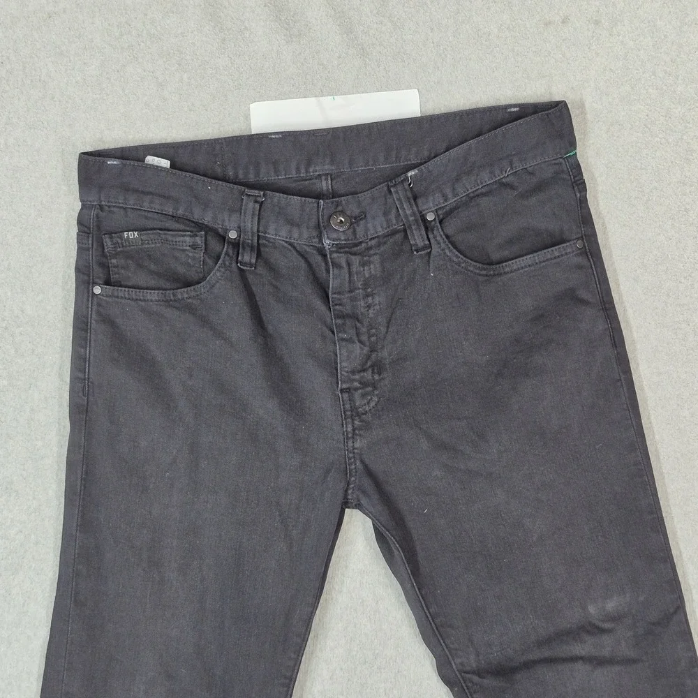 Fox Men Jeans Black 34 Denim Skinny 31.5